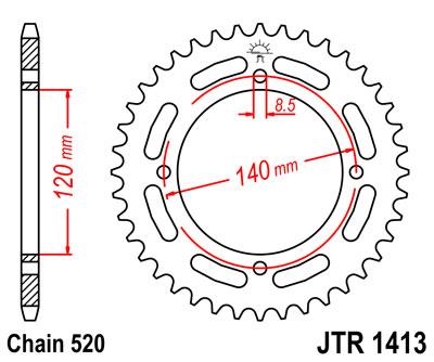 JT hátsó lánckerék JTR1413-39