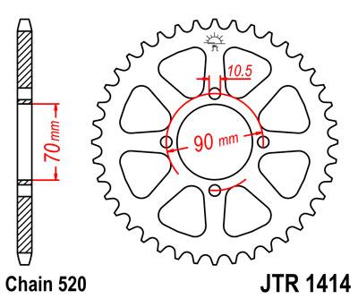 JT hátsó lánckerék JTR1414-43
