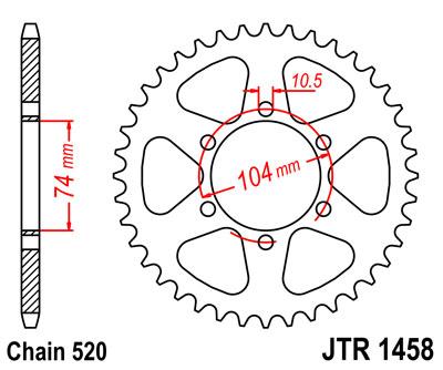JT hátsó lánckerék JTR1458-39