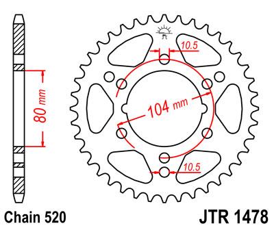 JT hátsó lánckerék JTR1478-39