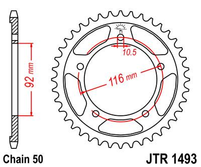 JT hátsó lánckerék JTR1493-41
