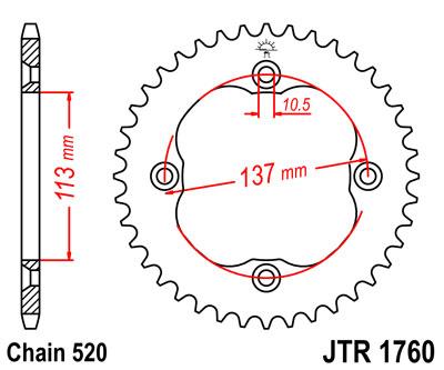 JT hátsó lánckerék JTR1760-40