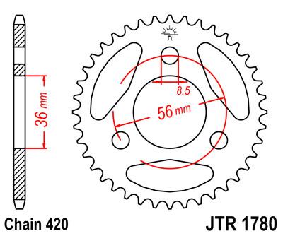 JT hátsó lánckerék JTR1780-28