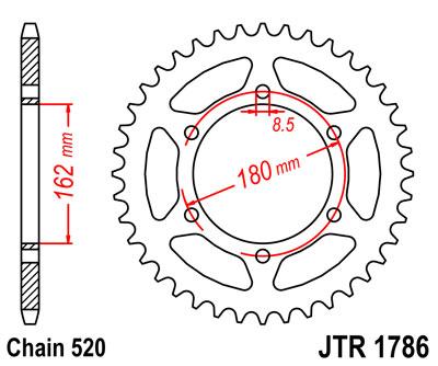 JT hátsó lánckerék JTR1786-52