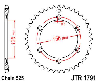 JT hátsó lánckerék JTR1791-41
