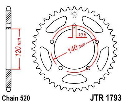 JT hátsó lánckerék JTR1793-42