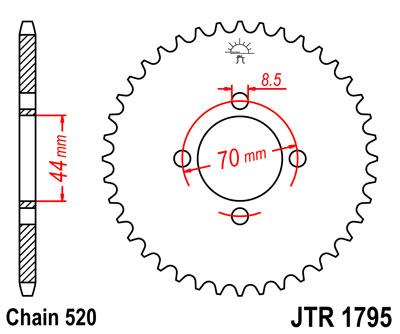 JT hátsó lánckerék JTR1795-22