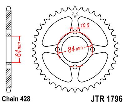 JT hátsó lánckerék JTR1796-49
