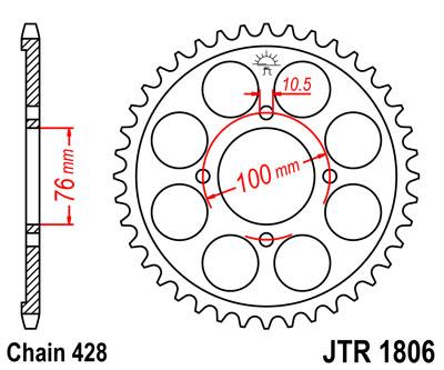 JT hátsó lánckerék JTR1806-47