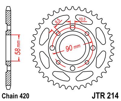 JT hátsó lánckerék JTR214-36