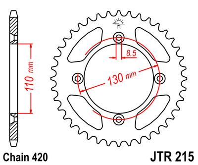 JT hátsó lánckerék JTR215-49