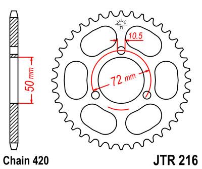 JT hátsó lánckerék JTR216-37