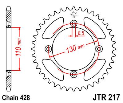 JT hátsó lánckerék JTR217-49