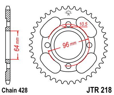 JT hátsó lánckerék JTR218-45
