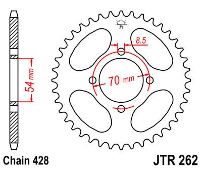 JT hátsó lánckerék JTR262-40