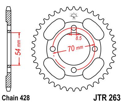 JT hátsó lánckerék JTR263-36