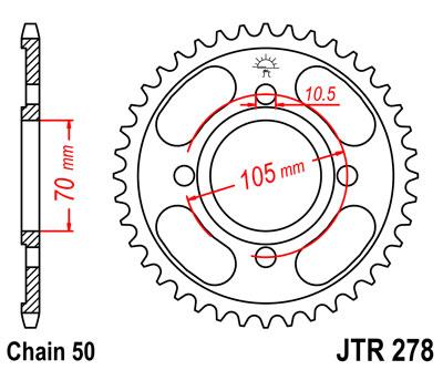 JT hátsó lánckerék JTR278-36
