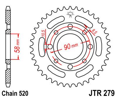 JT hátsó lánckerék JTR279-35