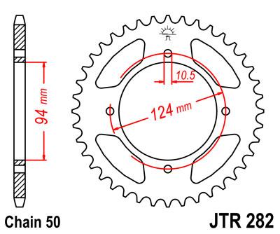 JT hátsó lánckerék JTR282-37