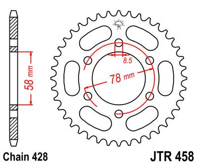 JT hátsó lánckerék JTR458-36