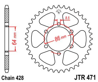 JT hátsó lánckerék JTR471-45