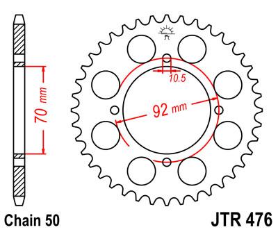 JT hátsó lánckerék JTR476-43