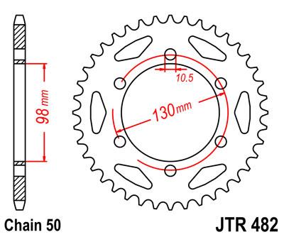 JT hátsó lánckerék JTR482-47