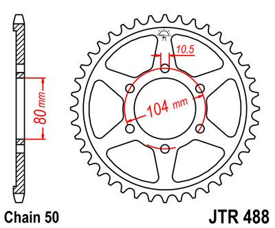 JT hátsó lánckerék JTR488-46
