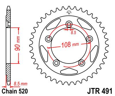 JT hátsó lánckerék JTR491-38