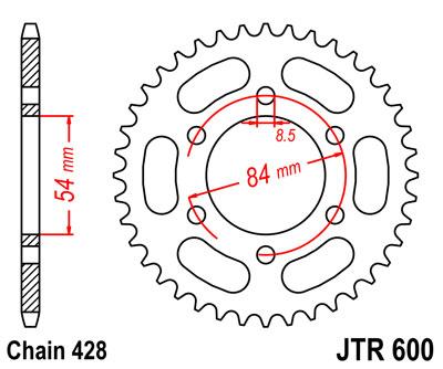 JT hátsó lánckerék JTR600-52