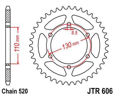 JT hátsó lánckerék JTR606-43