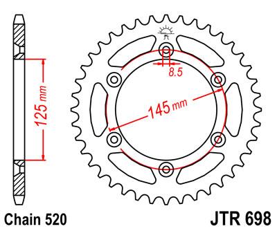 JT hátsó lánckerék JTR698-46