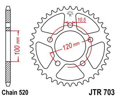 JT hátsó lánckerék JTR703-44