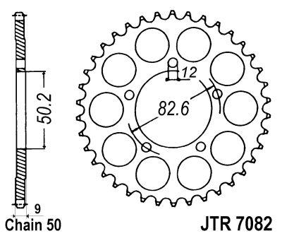 JT hátsó lánckerék JTR7082-48