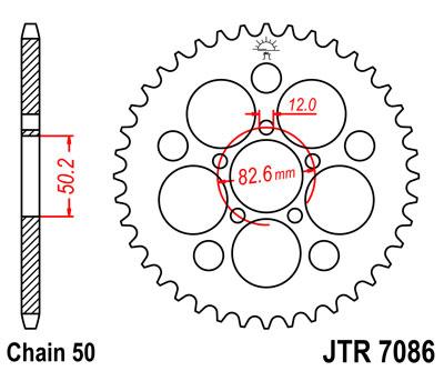 JT hátsó lánckerék JTR7086-48