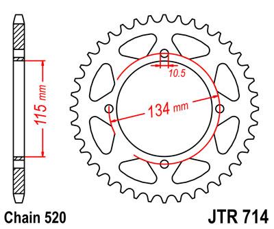 JT hátsó lánckerék JTR714-50