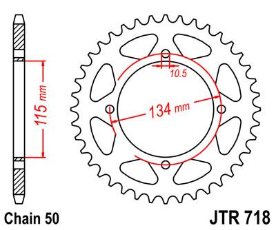 JT hátsó lánckerék JTR718-44