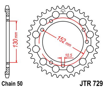 JT hátsó lánckerék JTR729-46