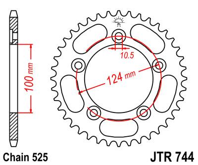 JT hátsó lánckerék JTR744-35