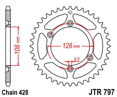JT hátsó lánckerék JTR797-51