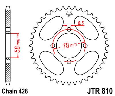 JT hátsó lánckerék JTR810-43