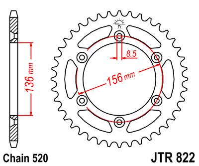 JT hátsó lánckerék JTR822-41