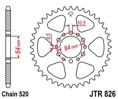 JT hátsó lánckerék JTR826-47