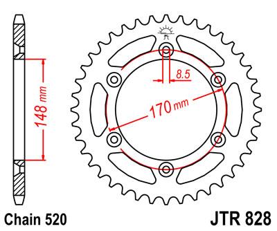 JT hátsó lánckerék JTR828-47