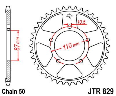 JT hátsó lánckerék JTR829-45