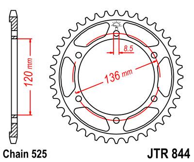 JT hátsó lánckerék JTR844-44
