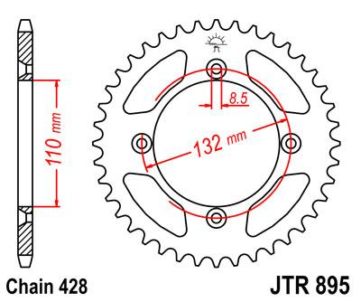 JT hátsó lánckerék JTR895-46