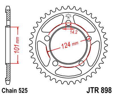 JT hátsó lánckerék JTR898-37