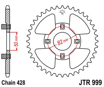 JT hátsó lánckerék JTR999-45
